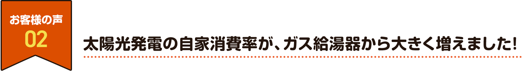 【お客様の声2】太陽光発電の自家消費率が、ガス給湯器から大きく増えました！
